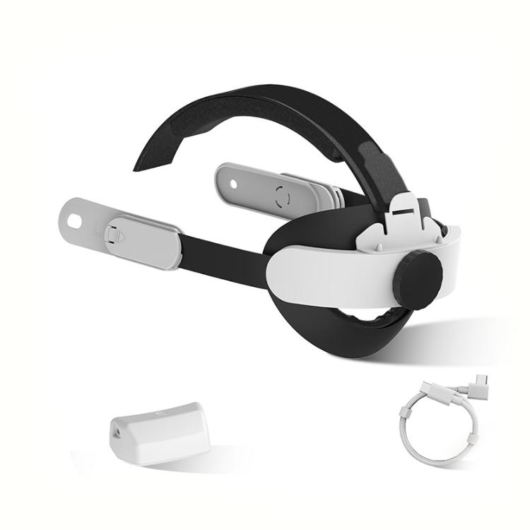 6000mAh VR-Brillen Kopfband Verstellbarer Kopfriemen für Meta Quest2/Quest3/Quest3S Schwamm Kopfbedeckung Wiederaufladbare Batterien