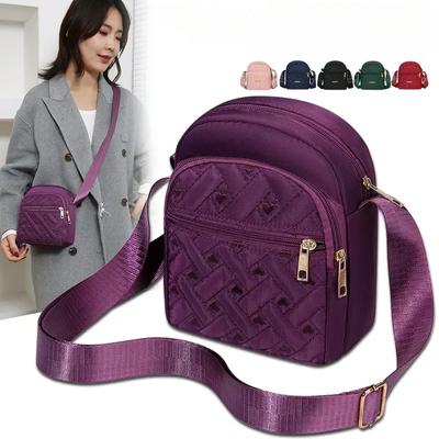New Casual Zip Tote Canvas Crossbody Bag Cute Shopping Bag for Ladies Women Corduroy Shoulder Bags Striped Cloth Fabric Handbags