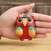 First Layer Cowhide Creative Keychain Owl Pendant Bag Pendant Colorful Owl Mini Keychain Pendant