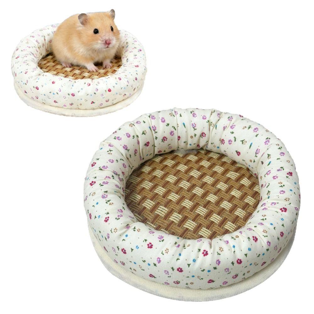 Heat-dissipating Hamster Cooling Bed Rattan Mat Hamster Sleeping Pad  All-season