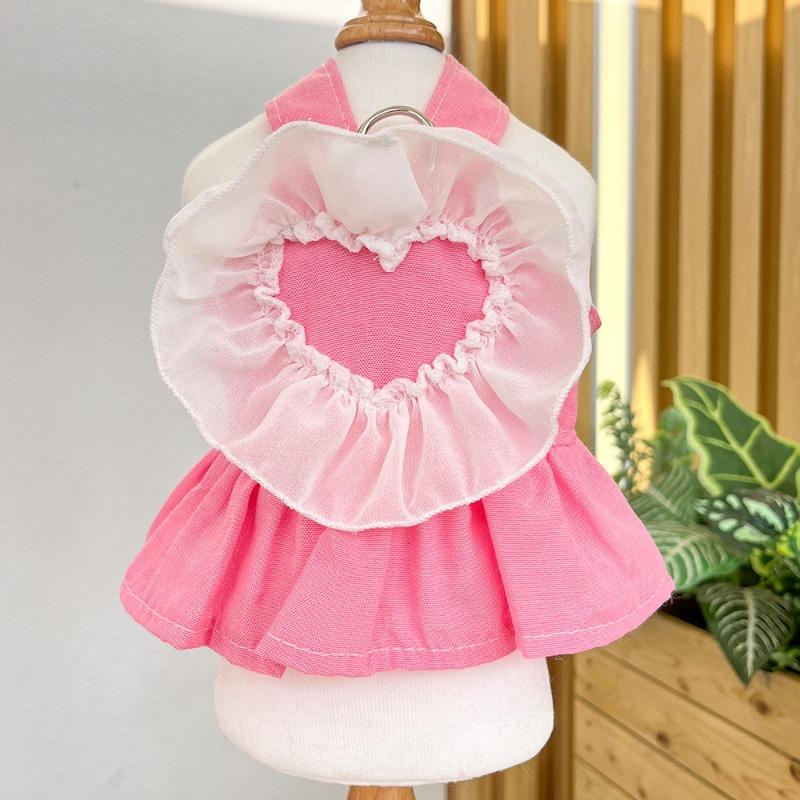 Pet Spring and Summer Princess Dress, Dog, Cat, Denim Harness Dress, Teddy Dog, Clothes, Cat