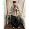 Summer New Men's Fashion Trendy T-shirt Versatile Crew Neck Casual Half Sleeve Printing Letter Short-Sleeved Shirt