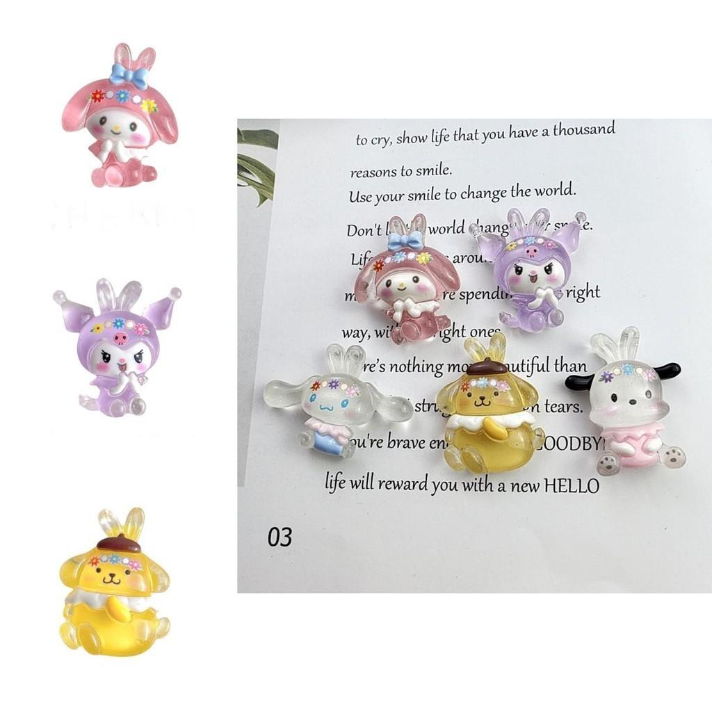 Lovely Cartoon Animal Resin Decorations For Diy Crafts Cream Gel Material
