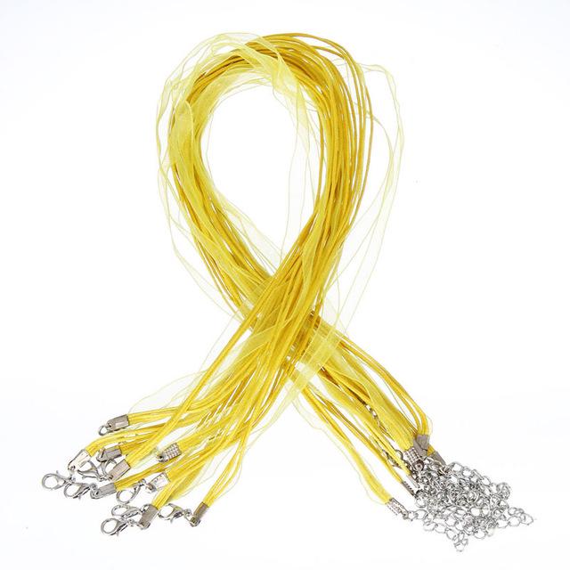 Новые регулируемые ювелирные изделия ручной работы, 10 шт., атласный шнур, веревка для ожерелья, лента из органзы + нанесение воска, аксессуары для подвесок «сделай сам»