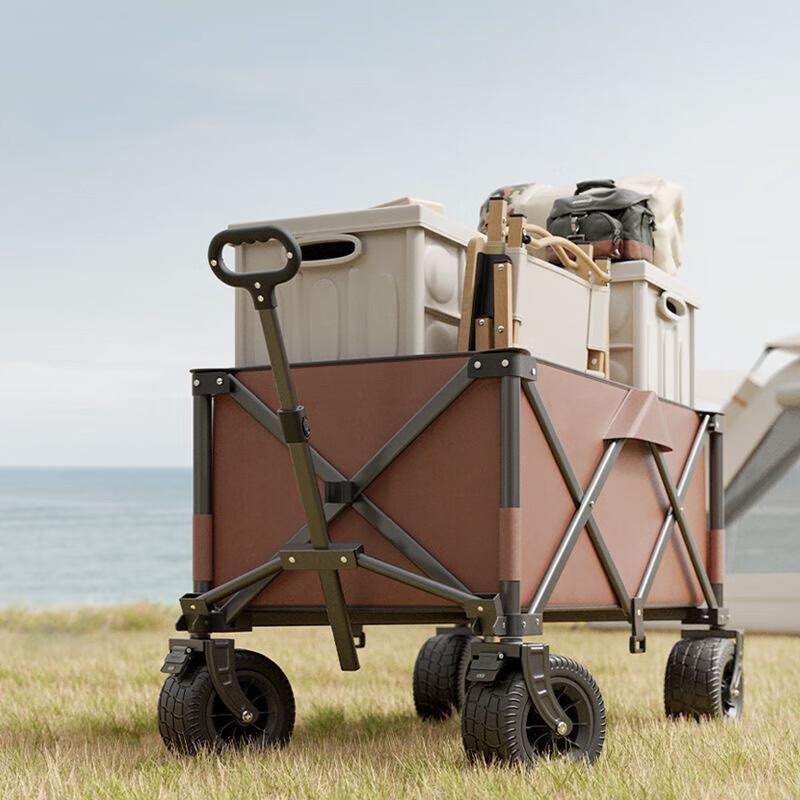 FTLY Foldable Outdoor Camping Cart with 10-inch Tank Wheels 1