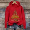 Ladies' Christmas Printed Casual Long Sleeved Round Neck Sports Hoodie Top