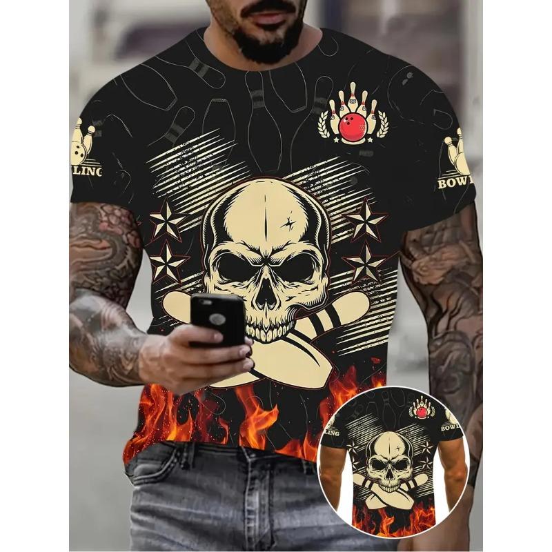 New 3D Printed T Shirt For Man Bowling Jersey Summer Causal Short Sleeve Tops Oversized Streetwear Men's Clothing Graphic Tees