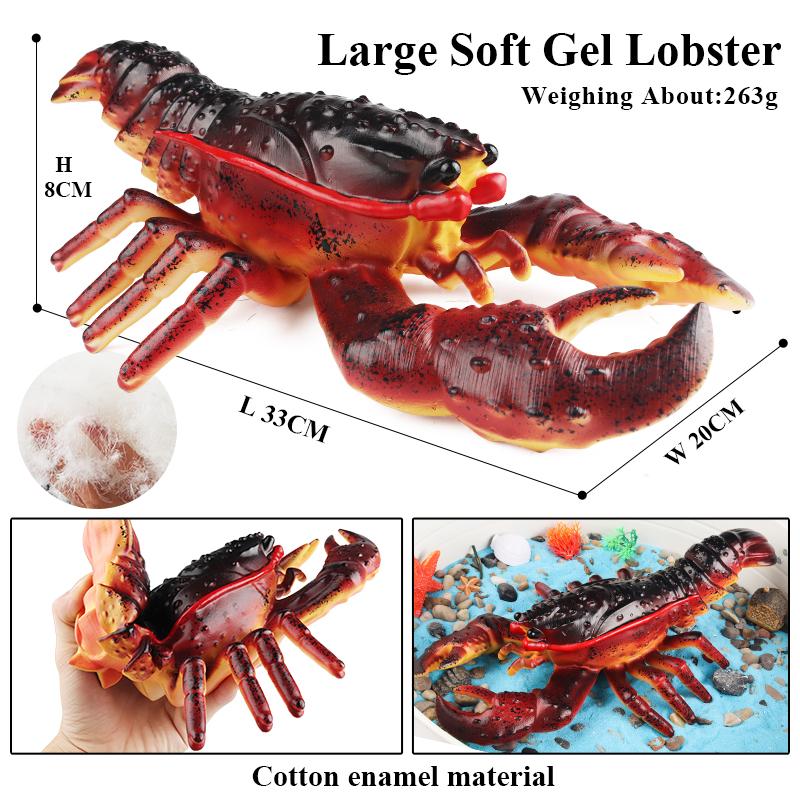 Oenux Ocean Animals Whale Shark Megalodon Crab Starfish Octopus Action Figures Soft Sea Life Model Educational Toy For Kids Gift