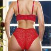 Blingling Diamante Strappy BH und Höschen Set für Frauen Sexy Lace Dessous Set B Cup Unterwäsche für Party