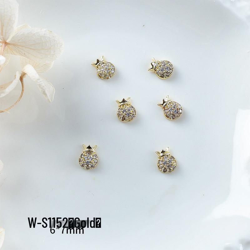 Nový rok nail art: Luxusní přívěsek Fortune Bag ze zirkonu a zlatem vykládané nositelné doplňky na nehty s kamínky