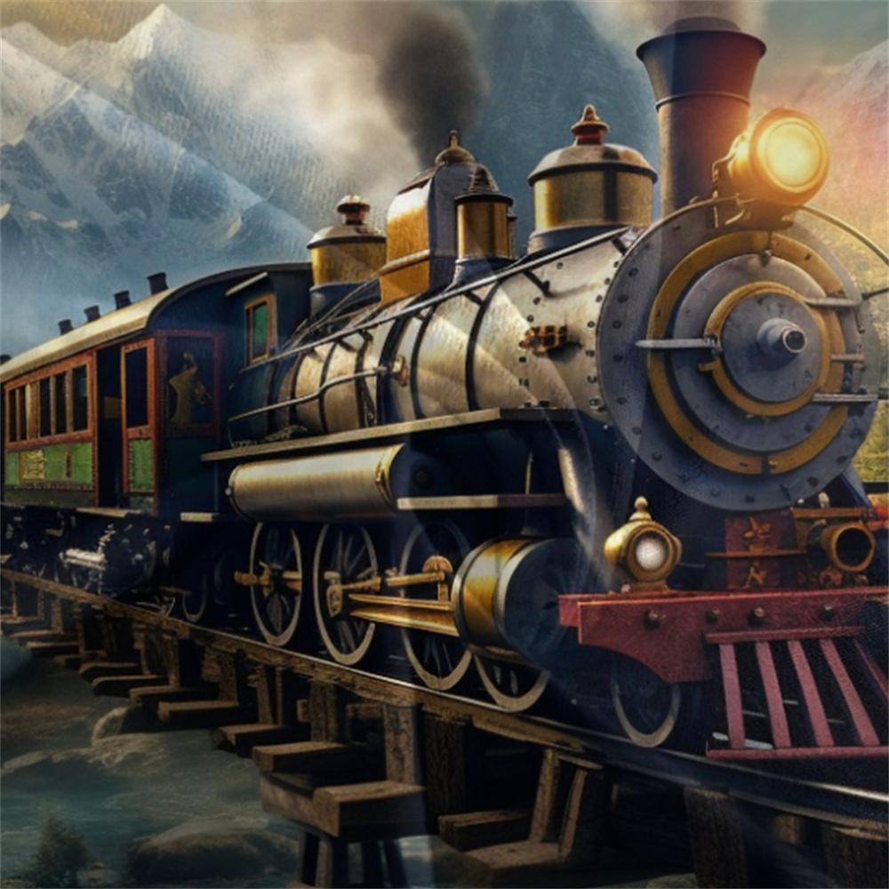 3D Dampflok Zug Bettbezug Set mit Kissenbezügen 2/3-teiliges Polyester Bettwäscheset Ohne Bettdecke - Digitaldruck