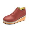 Women's Wedge Heel Leather Ankle Boots Fashionable Casual Retro Simple Side Zipper One Ankle Boots Boots Women with Heel Size 12