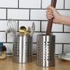 Silver Stainless Steel Chopsticks Cage Hollowed Tableware Storage Tube Chopstick Basket  Knives
