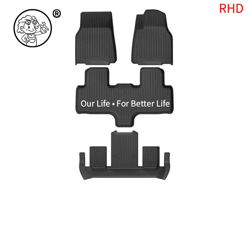 Floor Mats for Tesla Model YL Y L 2026 2027 All Weather Front Rear Cargo Liner Second Row Seat Back Pad Trunk Mat Accessories