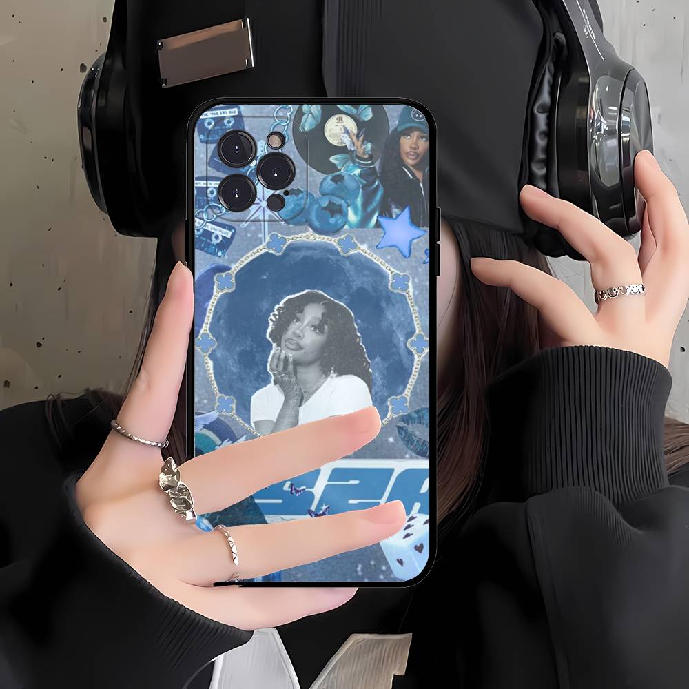 

Popular Singer S-Sza For Iphone 17 16 15 11 13 14 Pro Max Plus 12 Mini Black Shell Cover Phone Case iPhone 17 Pro