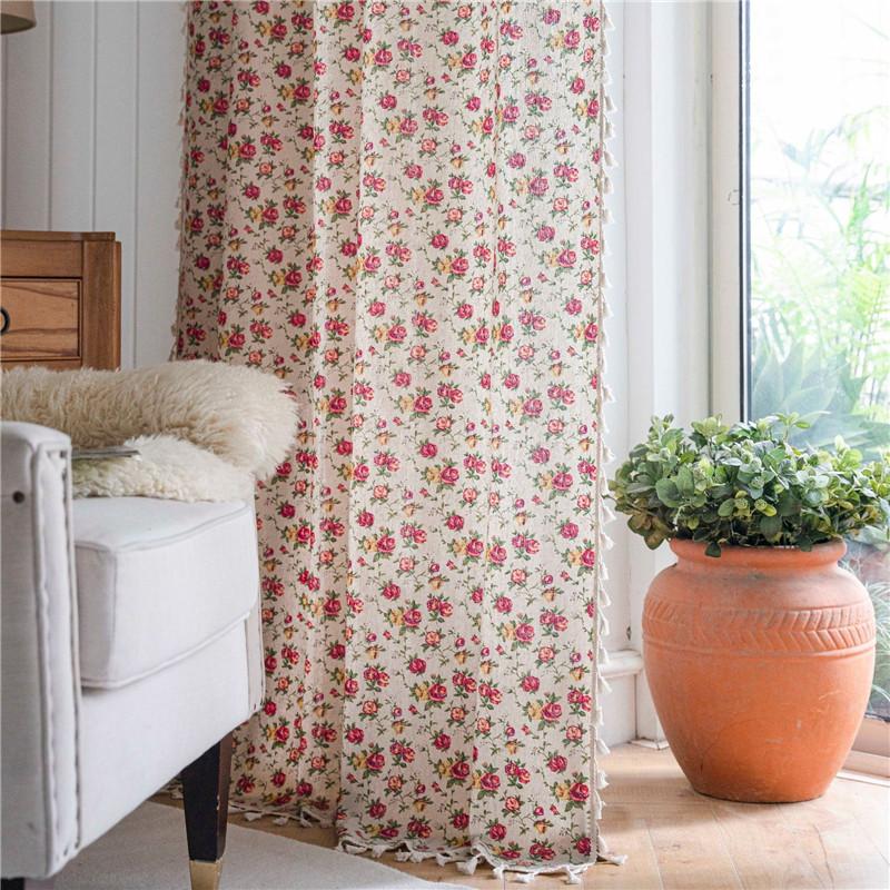 Bohemian Small Window Kitchen Curtain Rural Style Living Room Semi Shaded Bay Window Finished Curtain Products