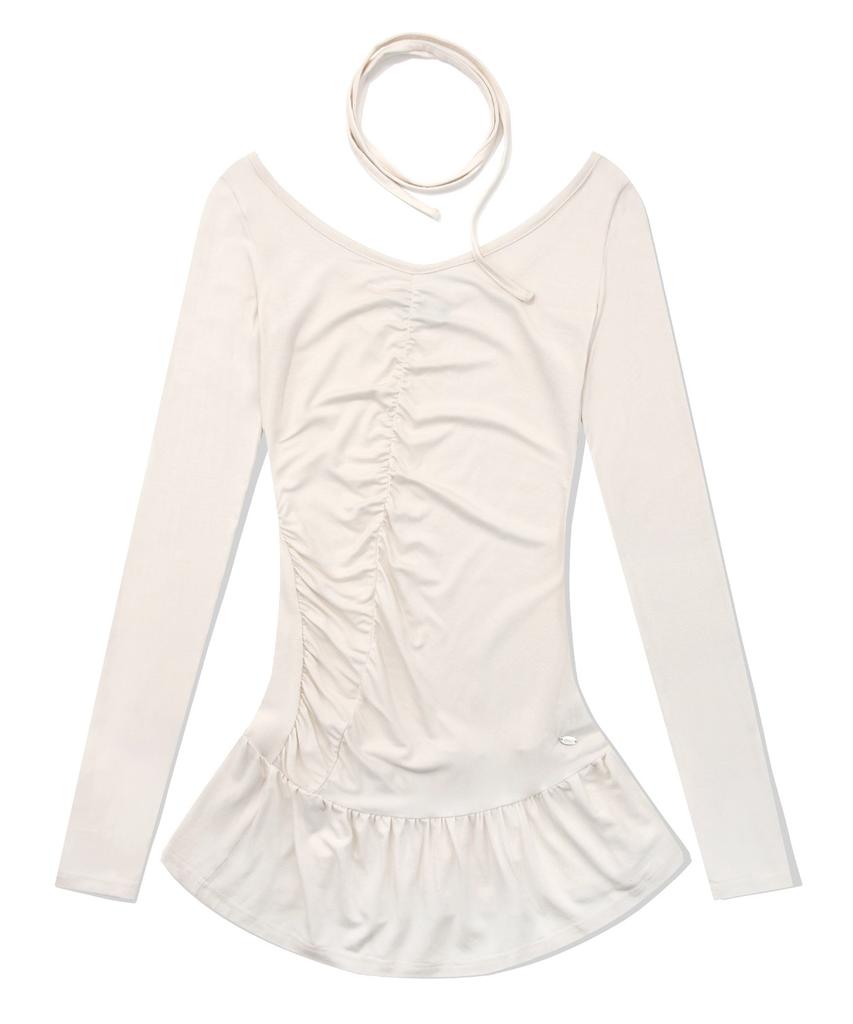 511Bijeon Aerial Tie Shirring Dress , Ivory