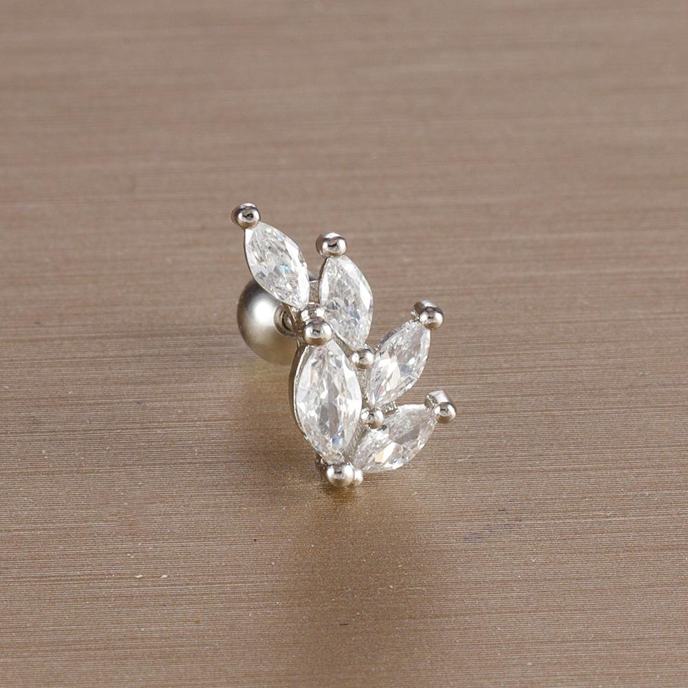 1PC 6 Styles Stainless Steel Mini Zircon Cartilage Piercing Stud Earring For Women Helix Tragus Piercing Women's Body Jewelry