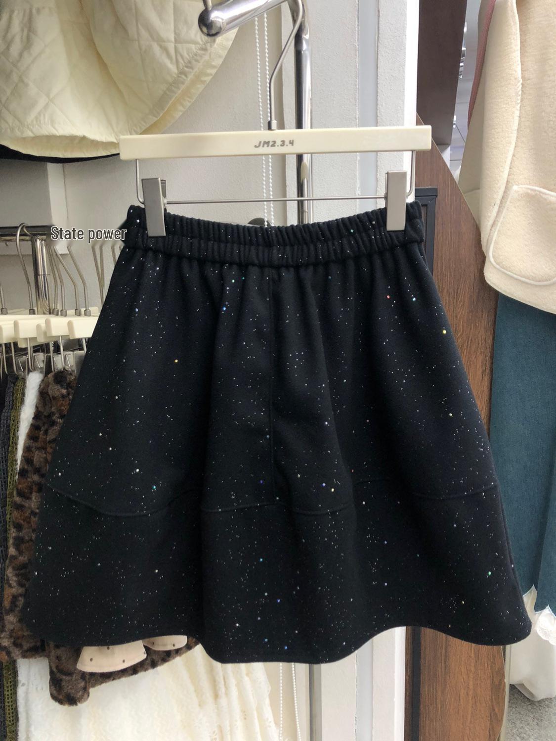 Korean High-End A-Line Wool Skirt: 2025 Autumn/Winter Women s Casual High-Waisted Style One Size