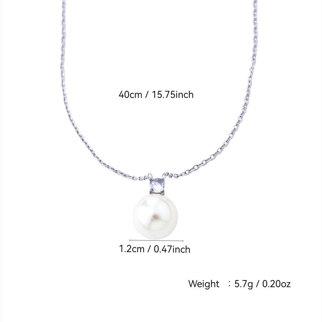 Elegant Fashion Light Luxury Retro High-Level Sense Of Stainless Steel 18K Gold-Plated Diamond Zircon Pendant Necklace Female