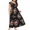 Women's Casual Floral Print V-Neck Ruffle Sleeveless Plus Size Dress Long