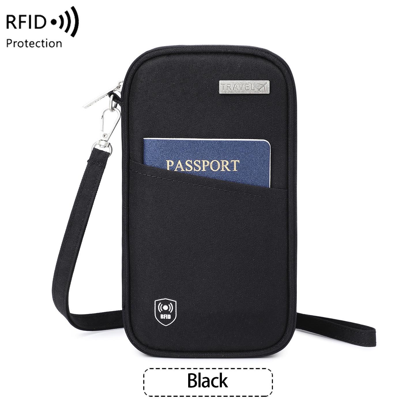 

Водонепроникний тримач для паспорта на шию з блокуванням RFID для подорожей - Чоловічий та жіночий чорний