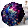 1pc Peacock Flowers Automatic Open/Close Umbrella Compact Folding Umbrella, All-Season Portable Umbrella for Women/Men F1124072