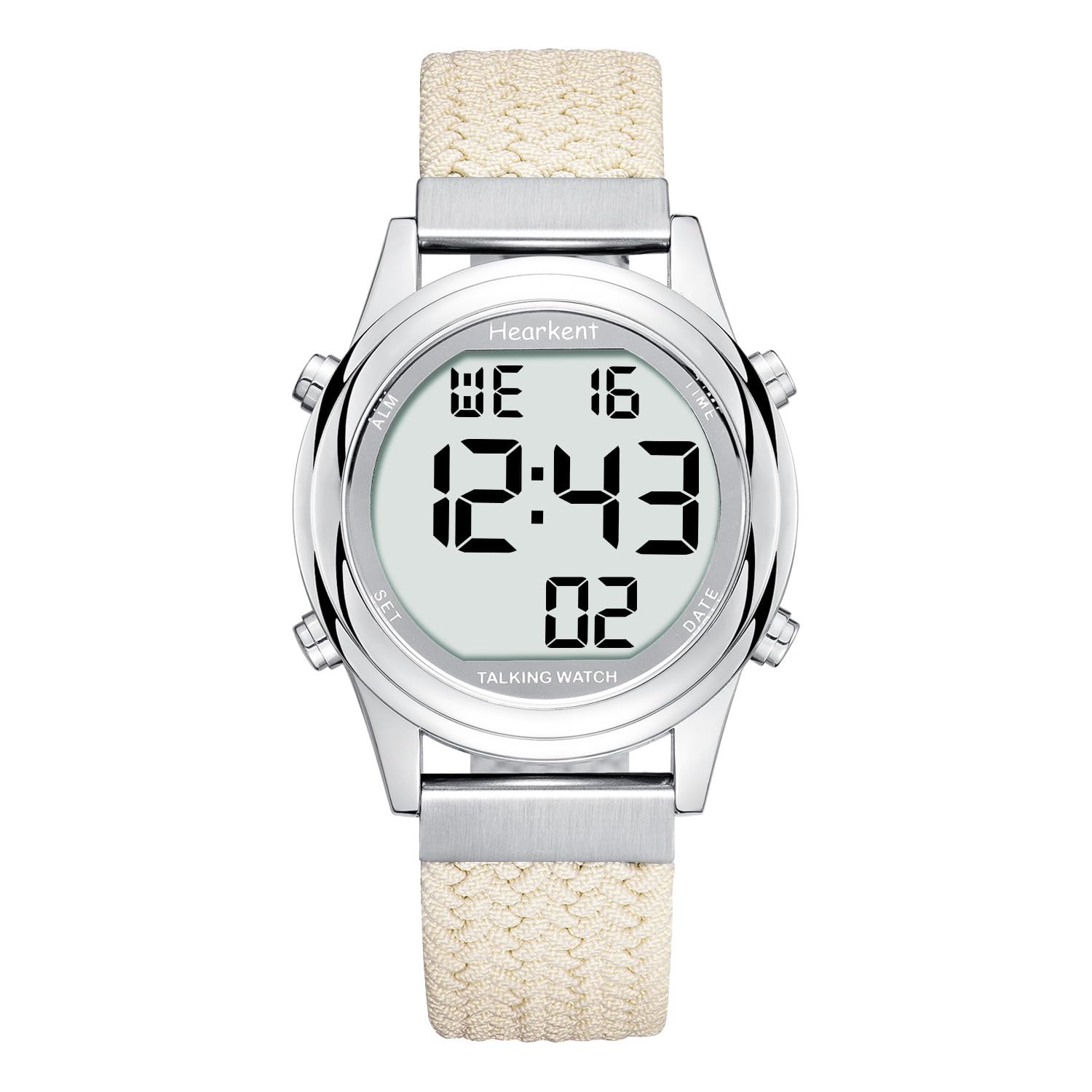

Hearkent Talking Watch for Japanese Voice Time and Date LCD Digital Suitable for the Elderly and Visually Impaired Women, Display, Display, (Beige) бежевый
