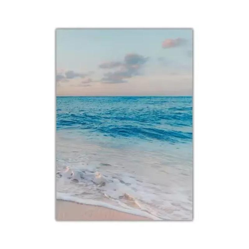 Natürliche Meereslandschaft Blaues Meer Strandlandschaft Poster und Drucke Modernes Leinwandbild Wandkunst Bild für Wohnzimmer Heimdeko