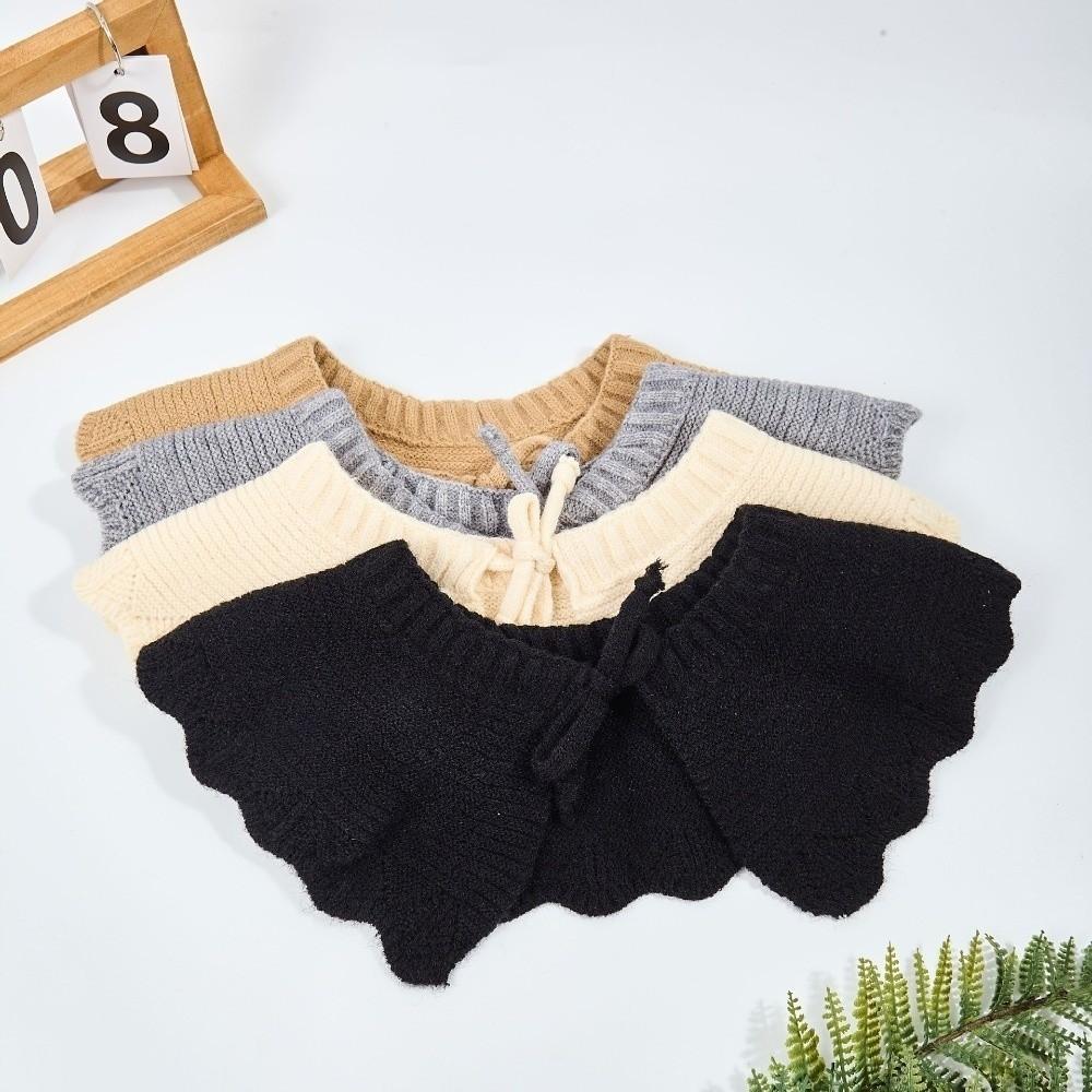 Detachable Fake Collar Hollow Knitted Shawl Collar Accessory New Drawstring Sweater Collar Winter