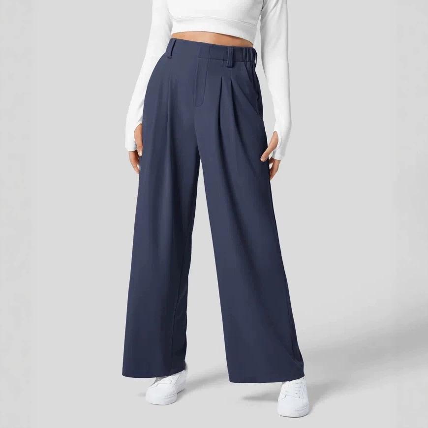 Women's High Waist Wide Leg Drape Pants - Versatile, Casual, Long and Loose Fit