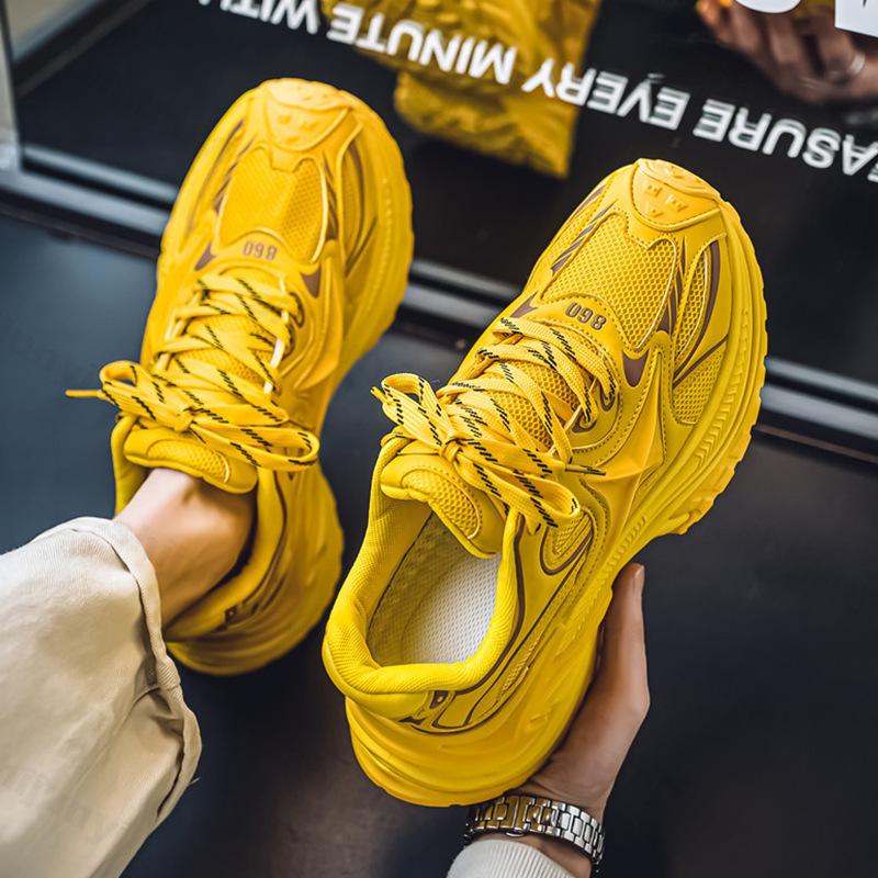 Fashion 2025 New Thick Sole Running Casual Shoes Anti Slip Outdoor Men's Shoes Mesh Breathable Retro Leisure Sport Trend Chunky sneakers