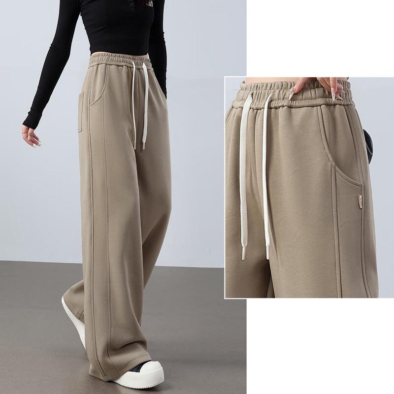 izzue it Women's High-Waist Loose Straight Leg Casual Sweatpants