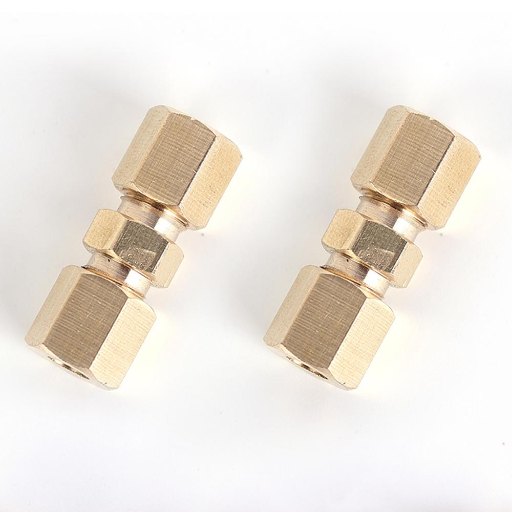 Car Oil Pipe Brass Connector Brake Hose Waterproof Fittings 3/16" Orifice Brass Compression Fitting Straight Union Connector