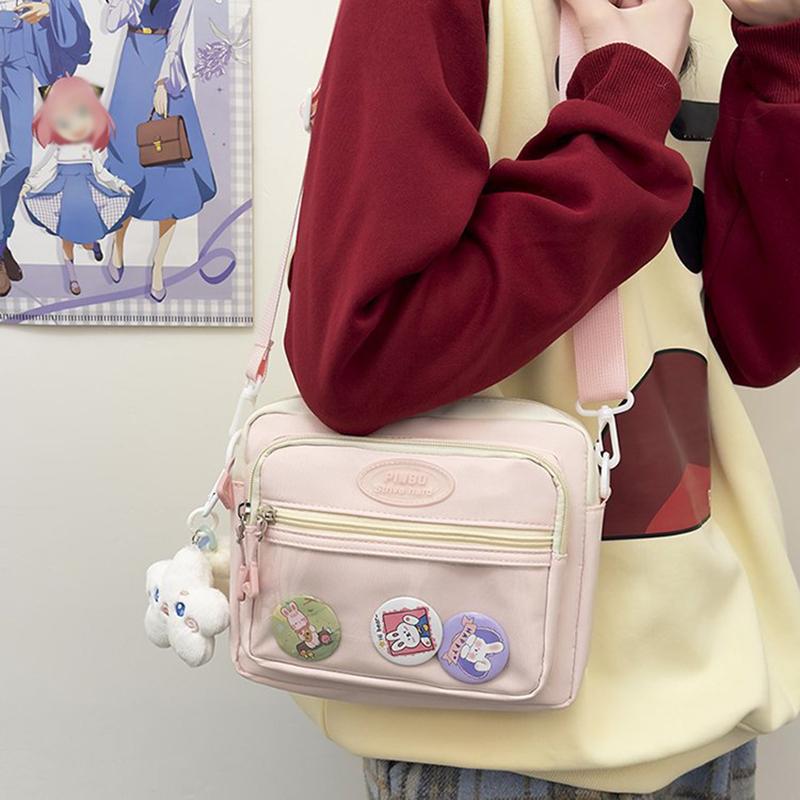 2025 neue Mode-Umhängetasche im koreanischen Stil süße Umhängetasche Anime-Themen-Umhängetasche Nylon Studententasche