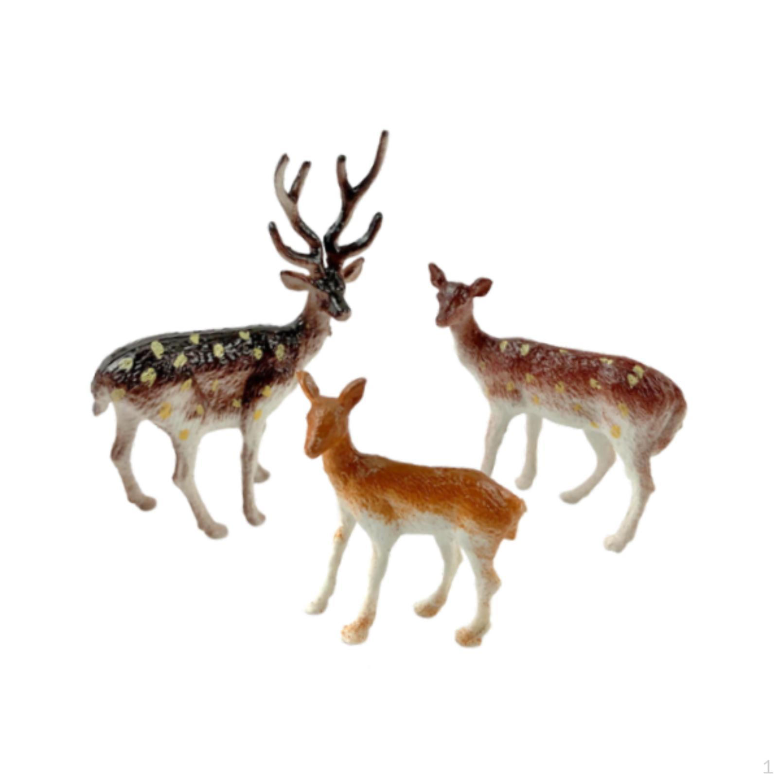 

3 шт. Маленькие рождественские фигурки оленей, украшение, домашний декор, подарок, скульптура животного