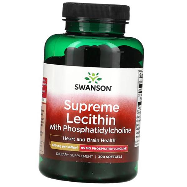 Soy Lecithin with Phosphatidylcholine, Supreme Lecithin with Phosphatidylcholine 400, Swanson 300 Softgels (72280116)