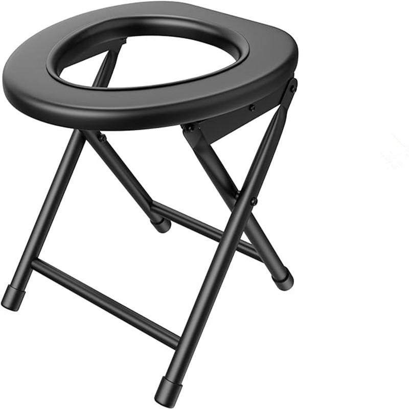 

Портативный складной стульчик для унитаза для кемпинга, подходит для взрослых, противоскользящий и прочный, подходит для пляжного отдыха, скалолазания, кемпинга чёрный