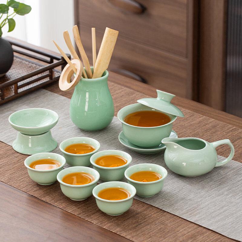 Celadon Koi Ceramic Kung Fu Tea Set