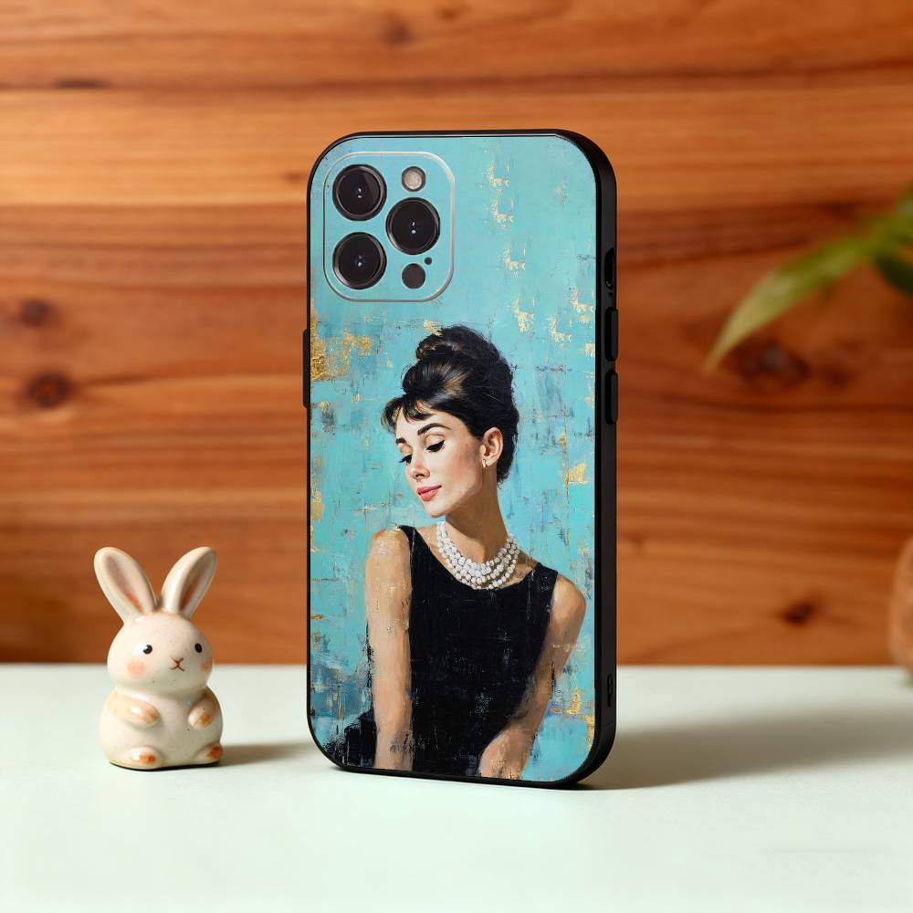 A-Audrey H-Hepburn A-Actor Phone Case For iPhone17,16,15,14,13,12,Plus,Pro Max, 5G Others Soft Black Cover