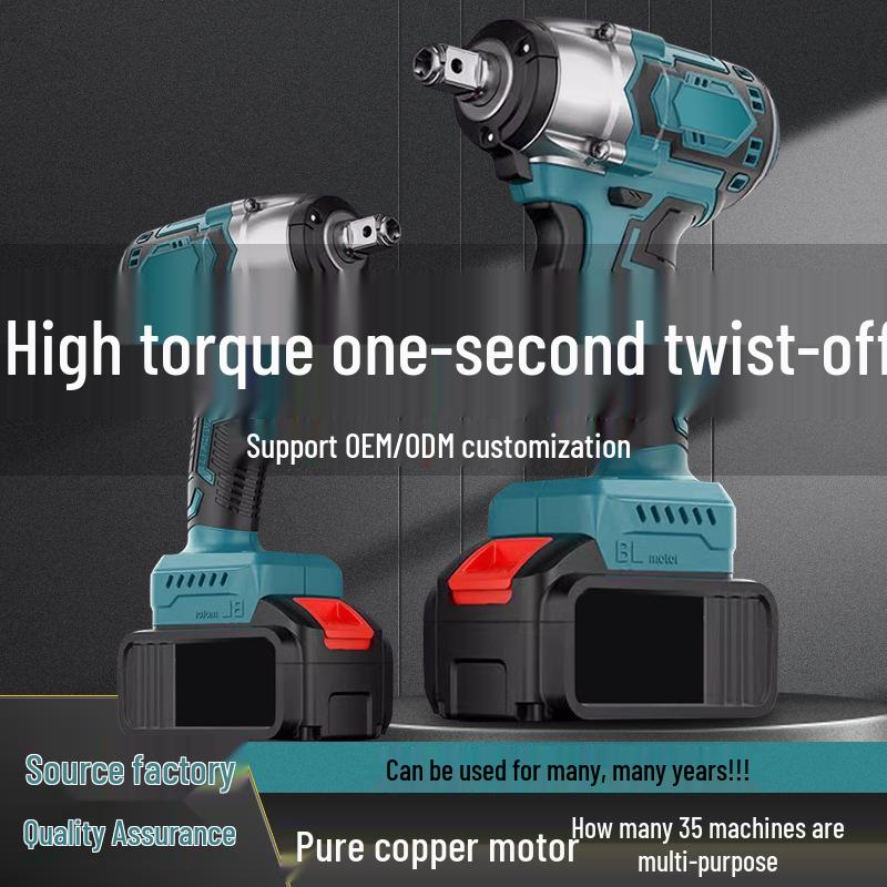 Brushless High-Torque Cordless Electric Impact Wrench with Lithium Battery for Auto Repair