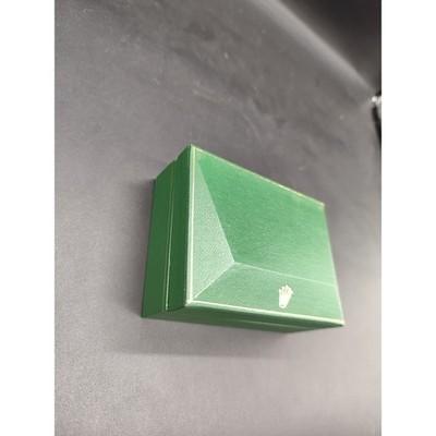 Vintage ROLEX Oyster Watch Box Only Empty Case Green Gold Logo Japan Used