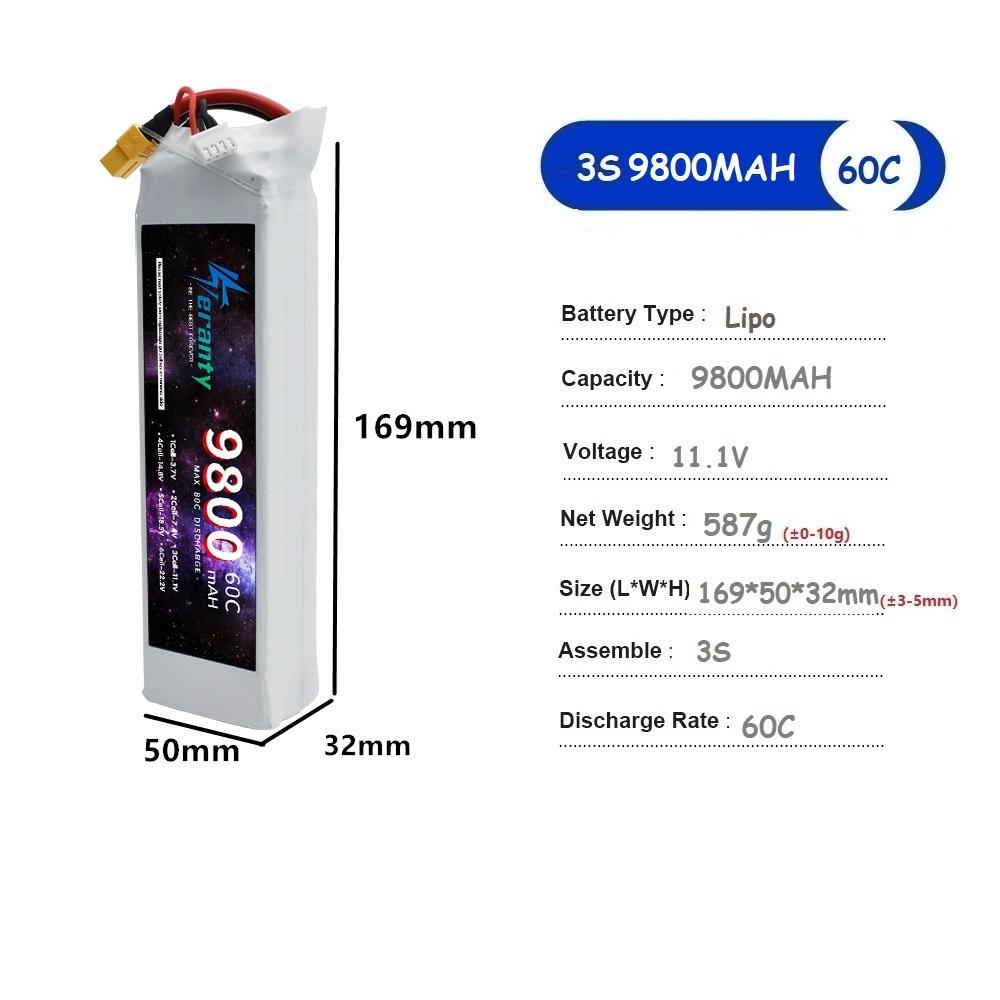 3S 11.1V Lipo Battery Deans XT60 1500mAh 2200mAh 3000mAh 4200mAh 5200/6000/6500/9800/10400mAh For RC Car Truck Buggy Racing Boat