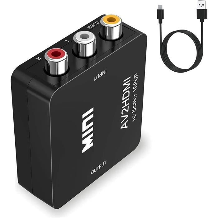 Adaptateur RCA HDMI - Aweskmod - PS2 - 1080p - Streaming Audio/vidéo - Noir
