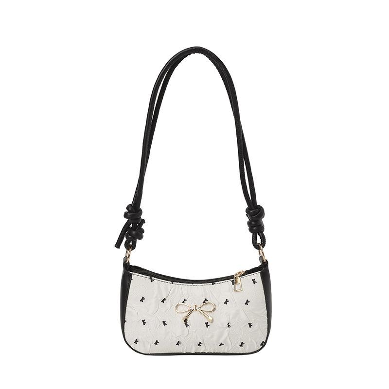 Summer New Casual Bow Handbag Trendy Versatile Cute Beautiful Single Shoulder Underarm Messenger Bag Women