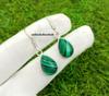 Green Turqoise Gemstone 925 Sterling Silver Plated Pear Shape Bezel Earring