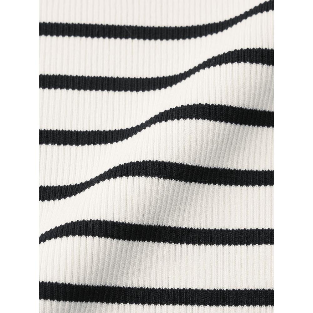 Gu By Uniqlo Rib Knit Striped Square Neck Tank Top