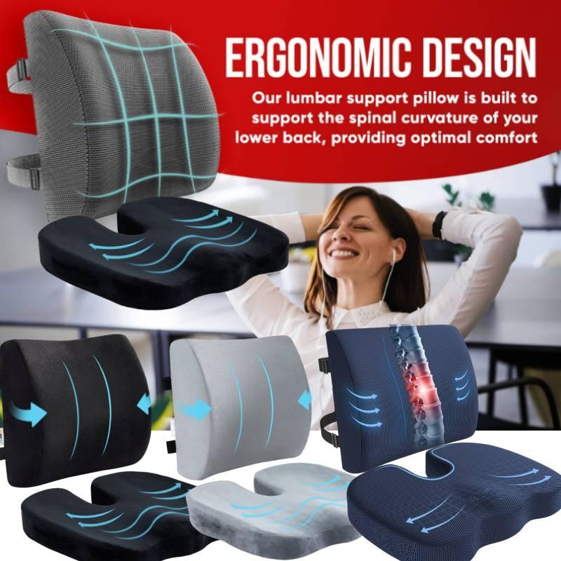 Orthopedic Memory Coccyx Foam Seat Cushion Lumbar Back Pillow Pain Relief Office