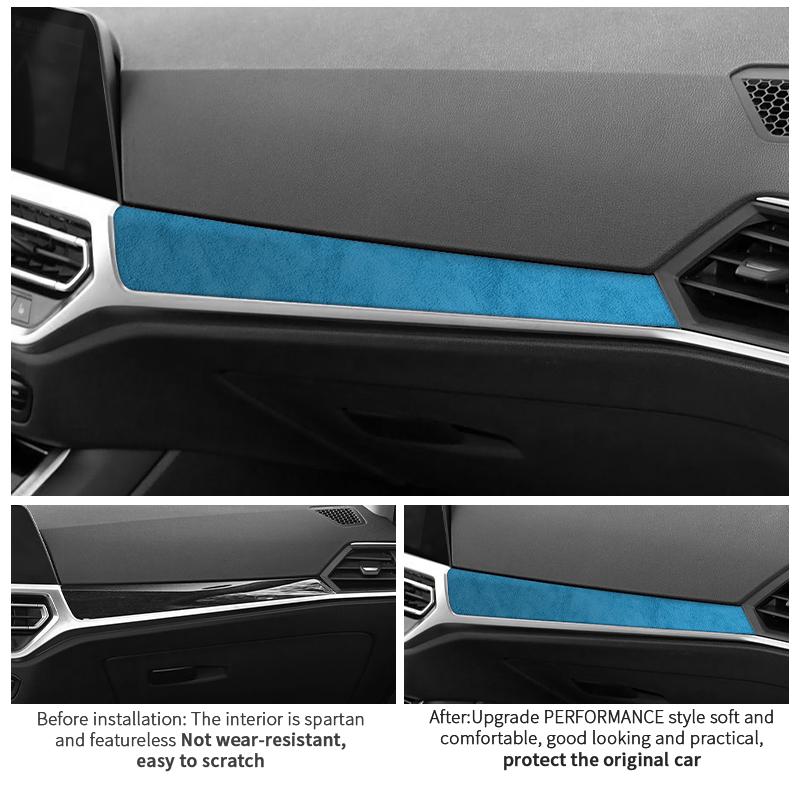 BBJS7 For BMW 2020-Latest Model 3er G20 G21 G28 Center Console Dashboard Trim Sticker Car Interior Accessories Made of Alcantara
