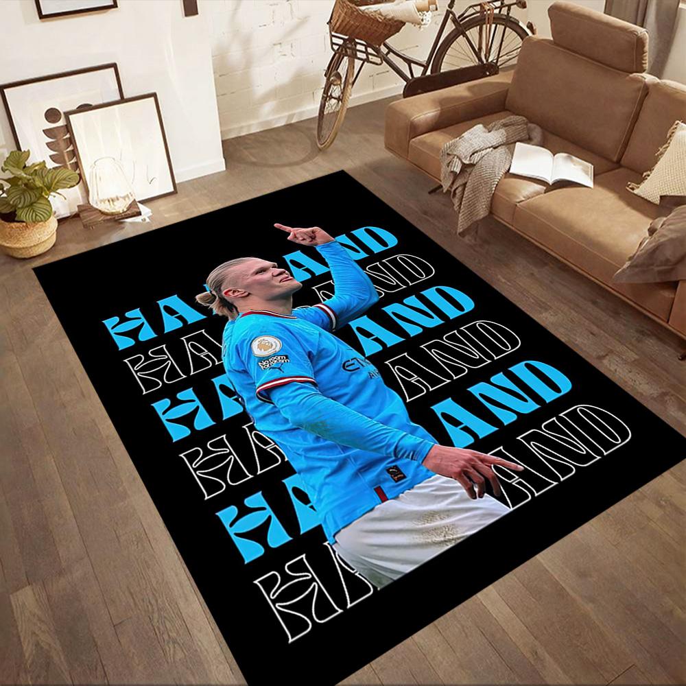 Haaland Fan Square rugs are a great choice for living rooms, bedrooms, home décor, and as gifts.